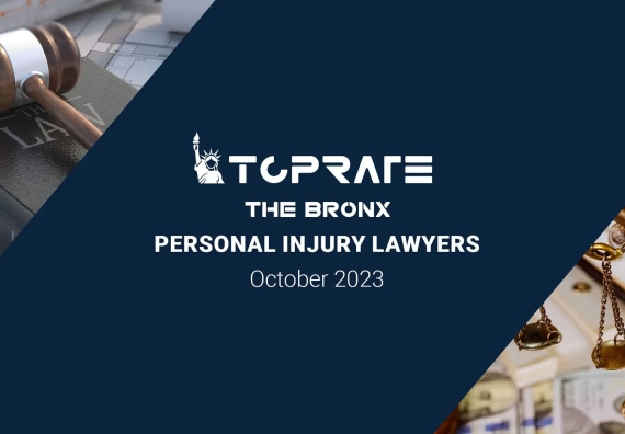 Banner showcasing top 8 personal injury lawyers in Bronx for October 2023